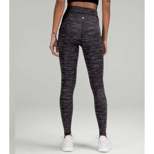 EUC Lululemon Power Thru High-Rise Tight 28" | Size 6 | Heathered Black